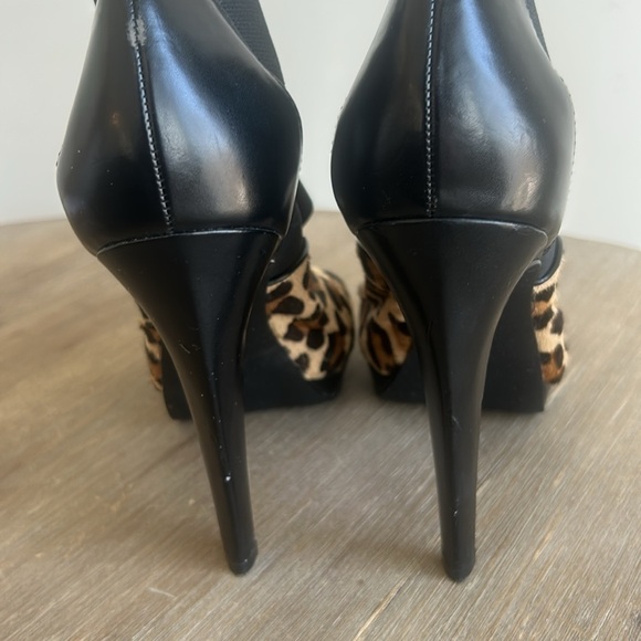 Calvin Klein Sonia Leopard Hair Calf Leather Elastic Platform Stilettos Women’s - Picture 5 of 16